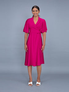 The Girls Like To Swing - Wrap Dress with Shawl Collar