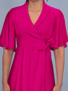 The Girls Like To Swing - Wrap Dress with Shawl Collar